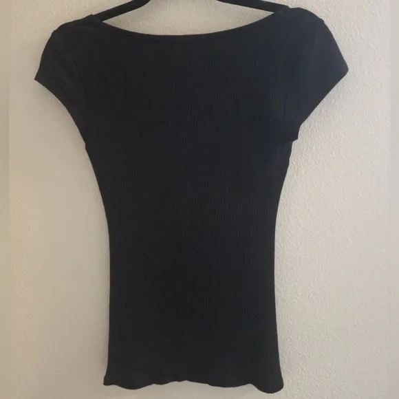 Ribbed square neck top - Picture 3 of 4